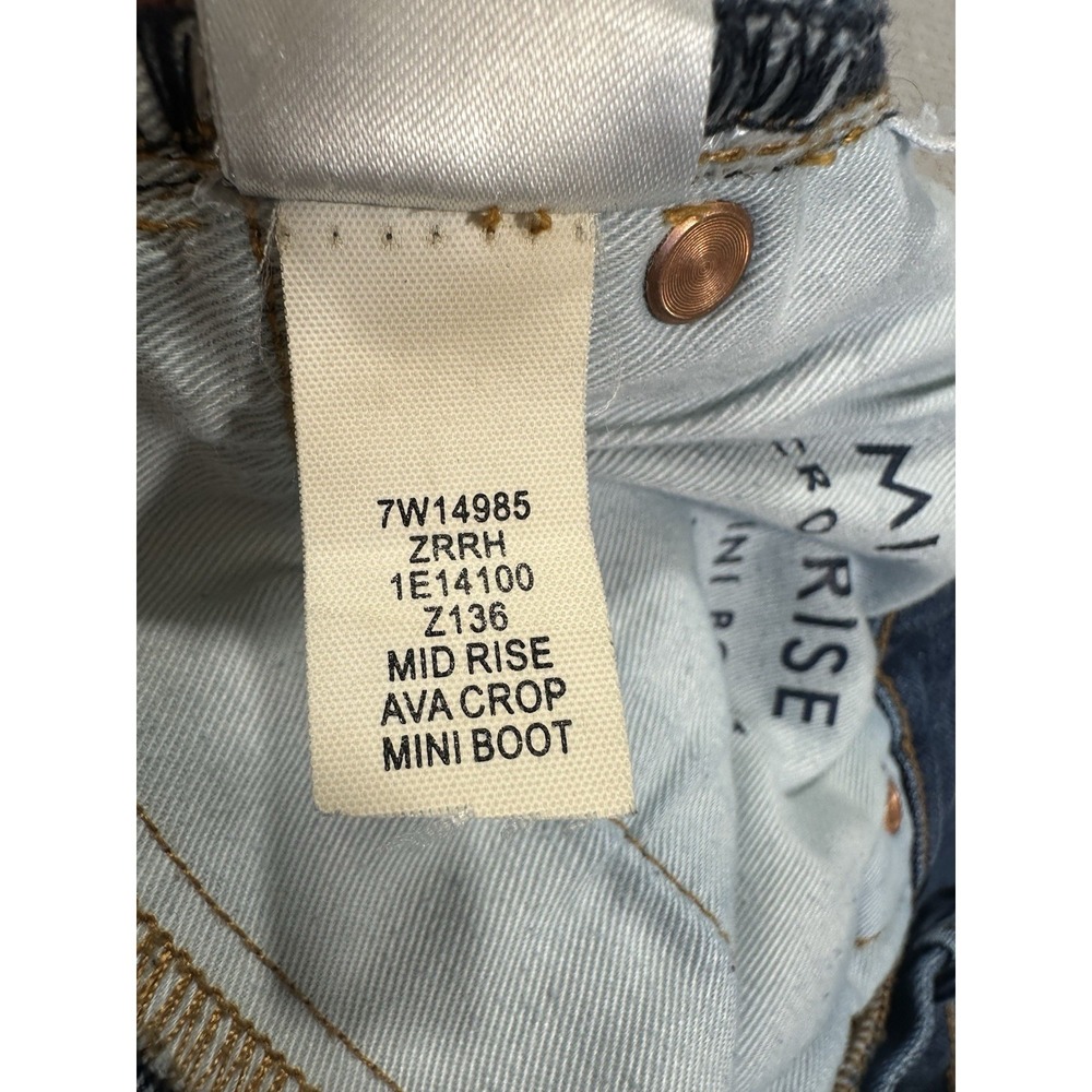 Lucky Brand Jeans Womens 28x26 Blue Ava Mid Rise Crop Mini Boot Raw Hem Read - Picture 10 of 14